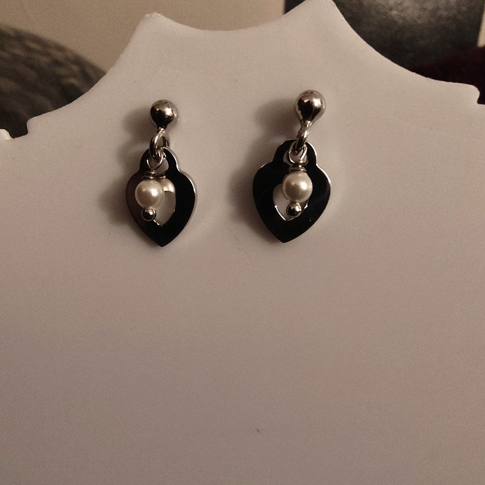 Elegant Sterling Silver Faux Pearl Earrings